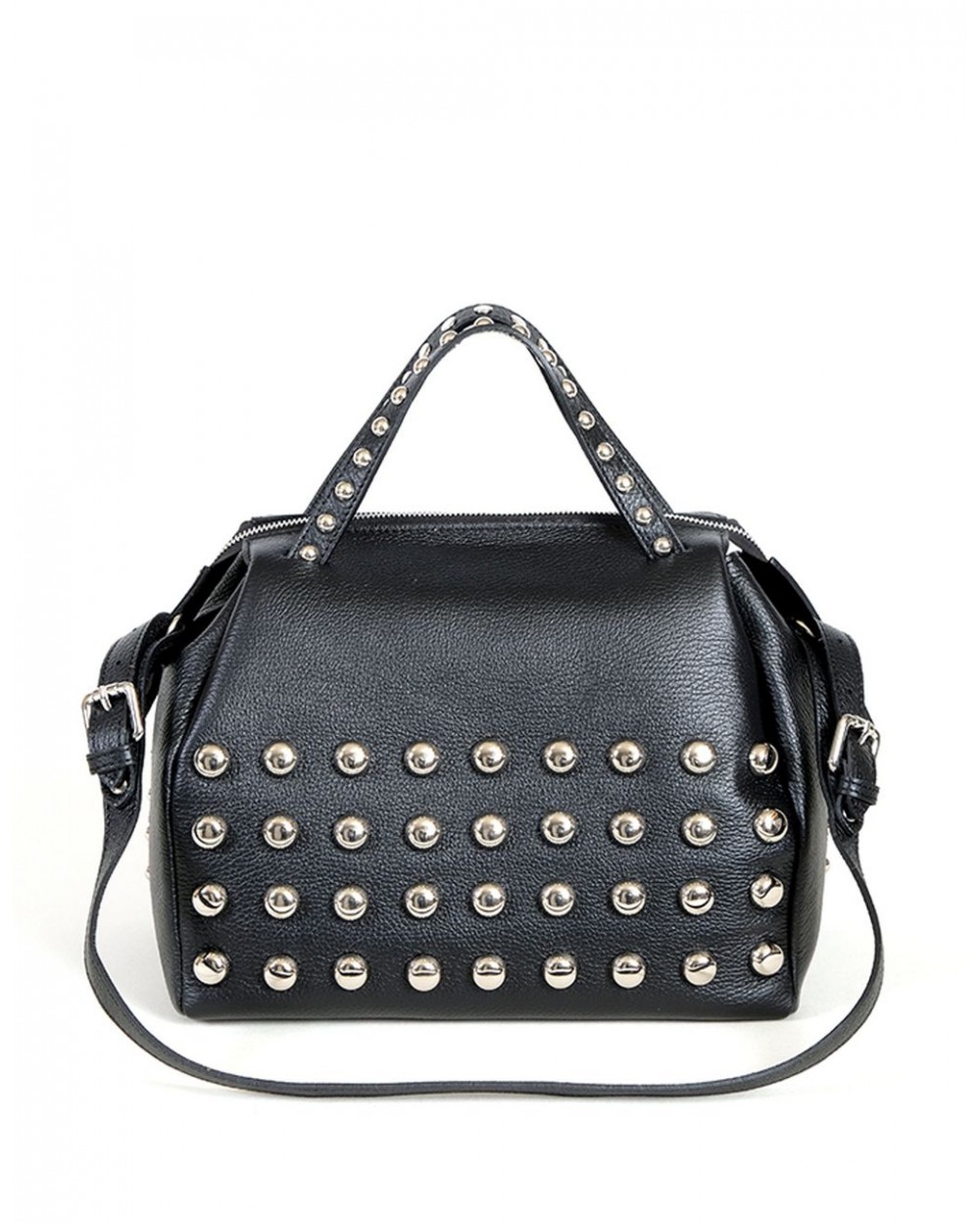 Bolso bowling en piel negro Arua