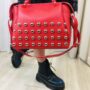 Bolso bowling en piel rojo Arua
