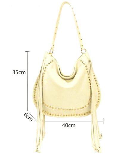 Bolso amarillo western en piel auténtica Marcela