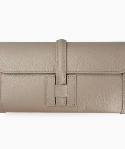 Bolso de mano en cuero color taupe Hellen