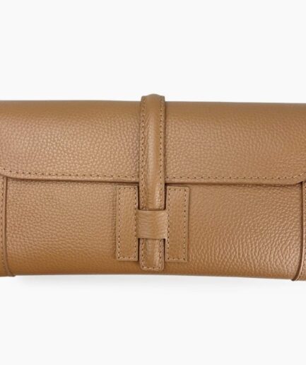 Bolso de mano en cuero color camel claro Hellen