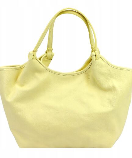 Bolso tote con bandolera de piel vainilla Gabriela