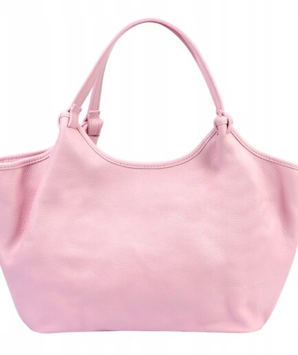 Bolso tote con bandolera de piel rosa chicle Gabriela