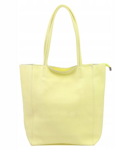 Bolso universitario shopper vainilla en piel italiana Martha