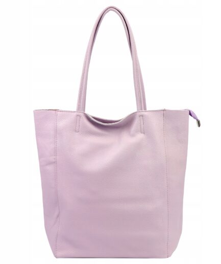 Bolso universitario shopper rosa chicle en piel italiana Martha