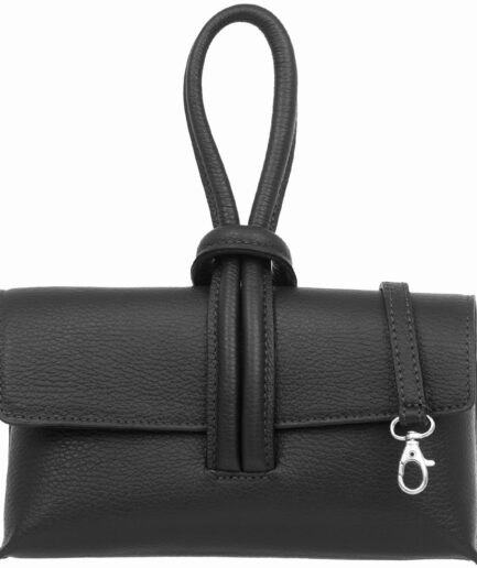 Bolso de piel tipo baguette Molly – Elegante y compacto con bandolera negro