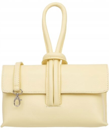 Bolso de piel tipo baguette Molly – Elegante y compacto con bandolera vainilla