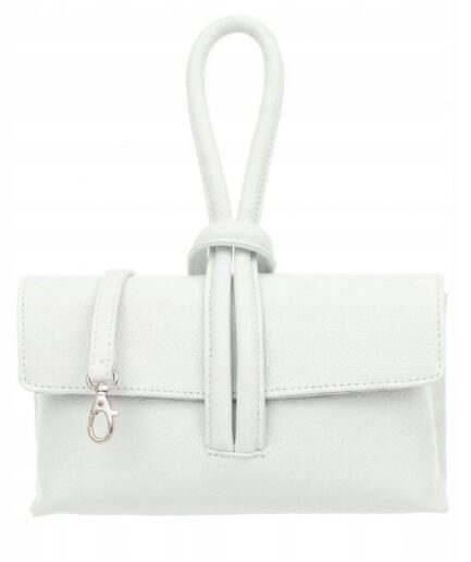 Bolso de piel tipo baguette Molly – Elegante y compacto con bandolera blanco