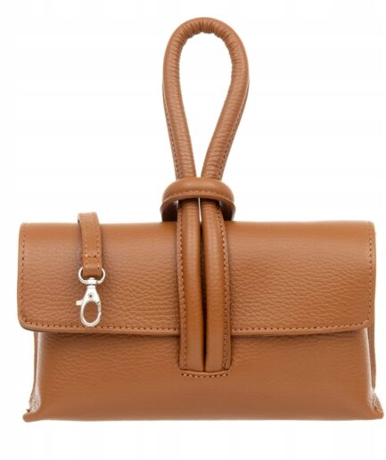Bolso de piel tipo baguette Molly – Elegante y compacto con bandolera camel