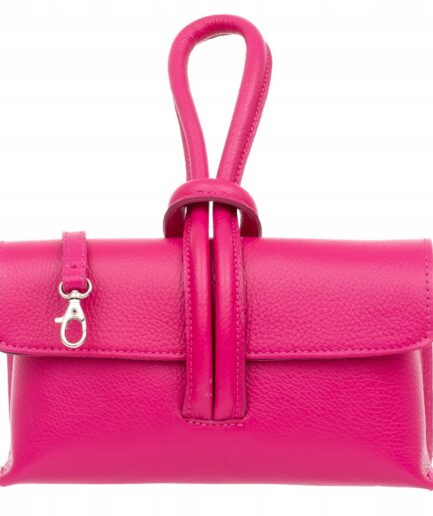 Bolso de piel tipo baguette Molly – Elegante y compacto con bandolera fucsia