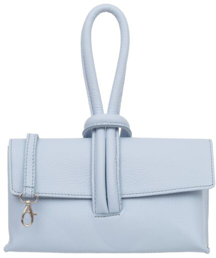 Bolso de piel tipo baguette Molly – Elegante y compacto con bandolera azul pastel