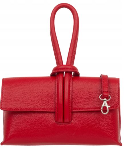 Bolso de piel tipo baguette Molly – Elegante y compacto con bandolera rojo