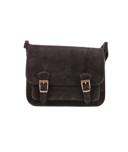 Bolso bandolera de piel de ante marrón diseño Italiano, espacioso y funcional Will