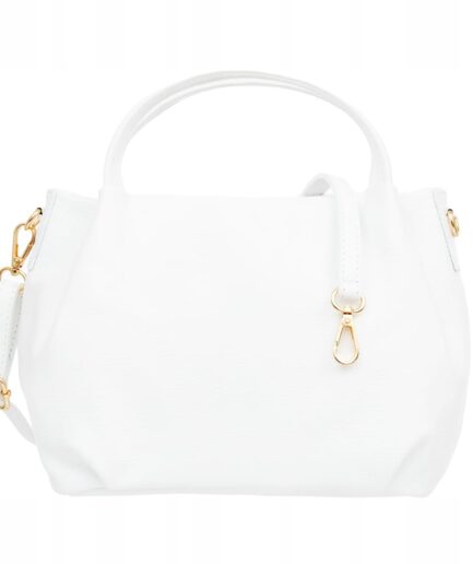 Bolso de cuero blanco mediano para mujer Ashley