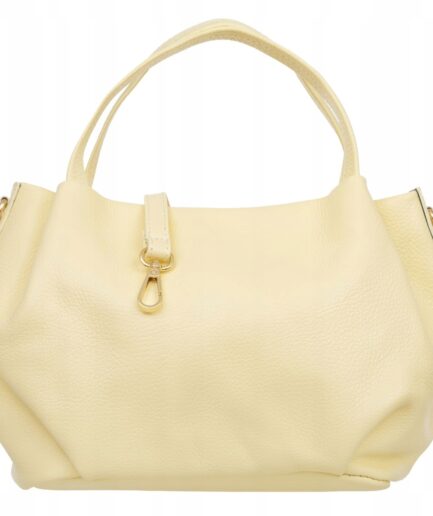 Bolso de cuero vainilla mediano para mujer Ashley