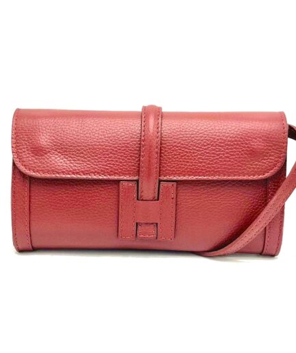 Bolso de mano en cuero color rojo Hellen