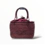 Bolso Cesta de Piel Trenzada Burdeos Hecho a Mano en Italia Leonela