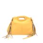 Bolso amarillo de piel con flecos Berenice