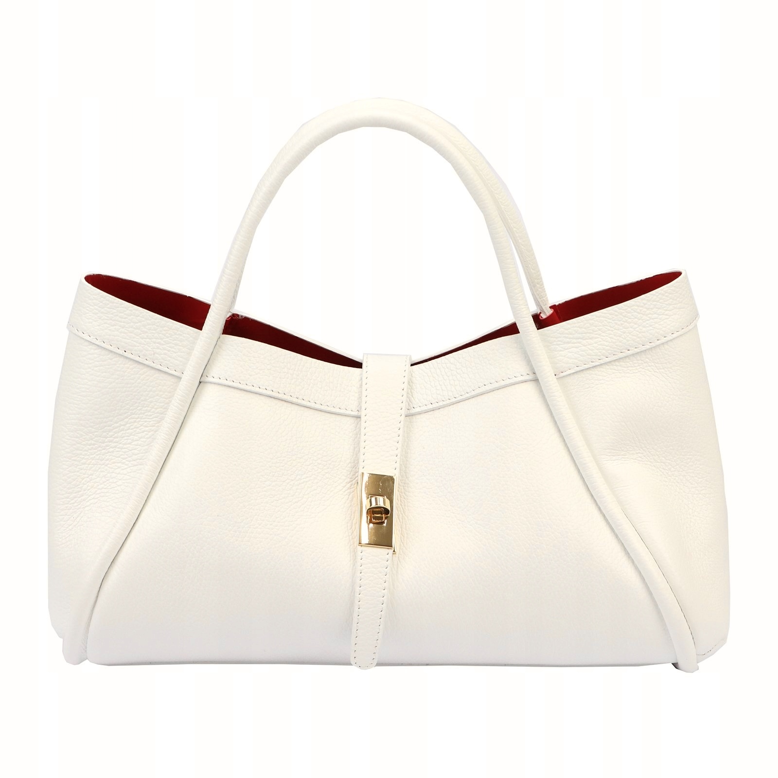 Bolso de hombro de cuero beige Regina
