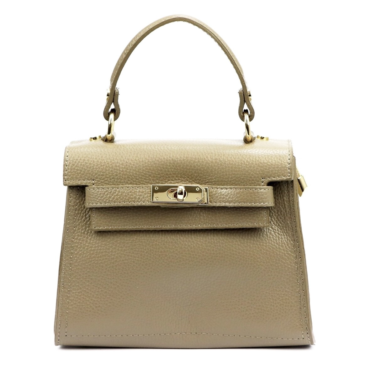 Bolso taupe de piel genuina Luciana