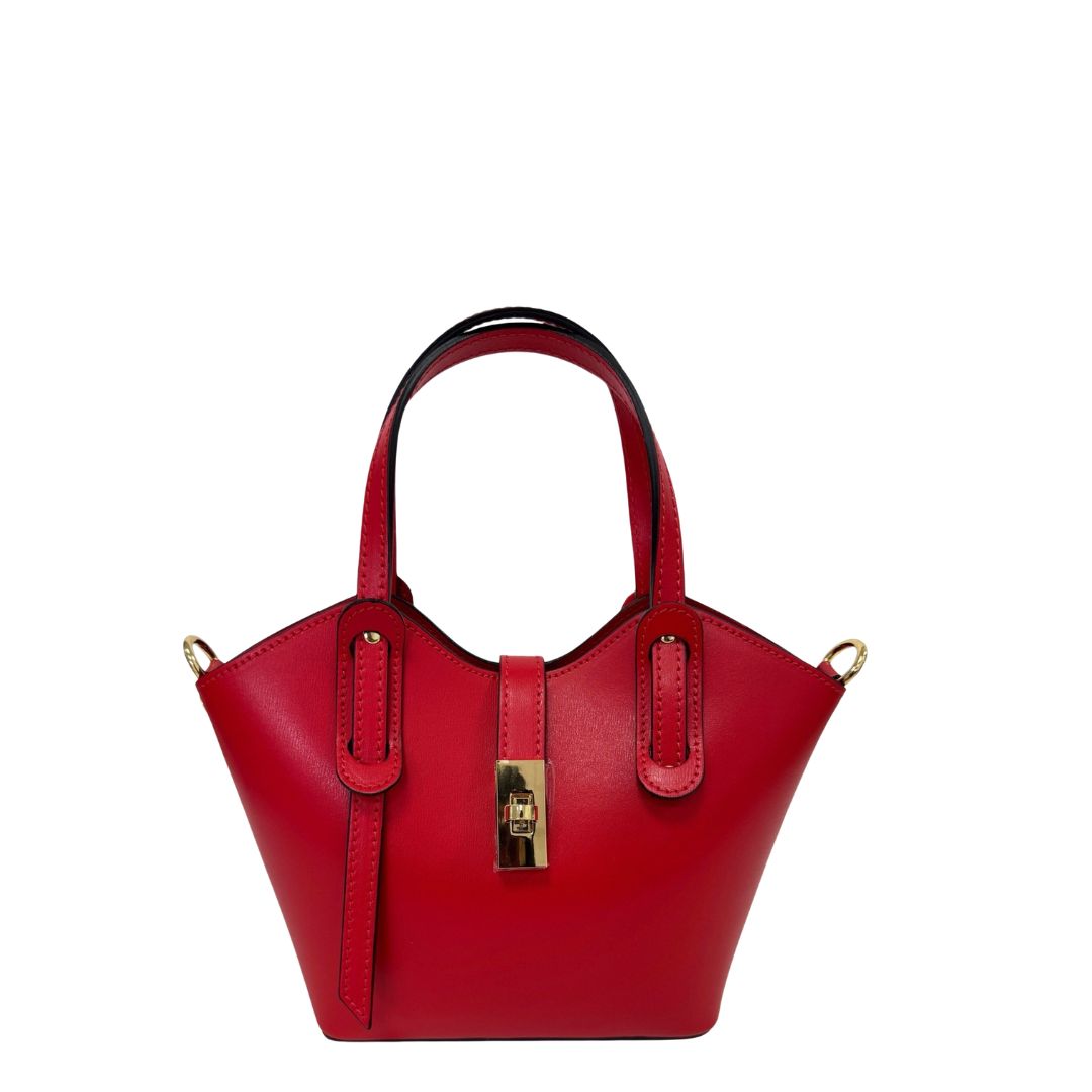 Bolso Mini Tote Rojo de Piel Italiana Louise
