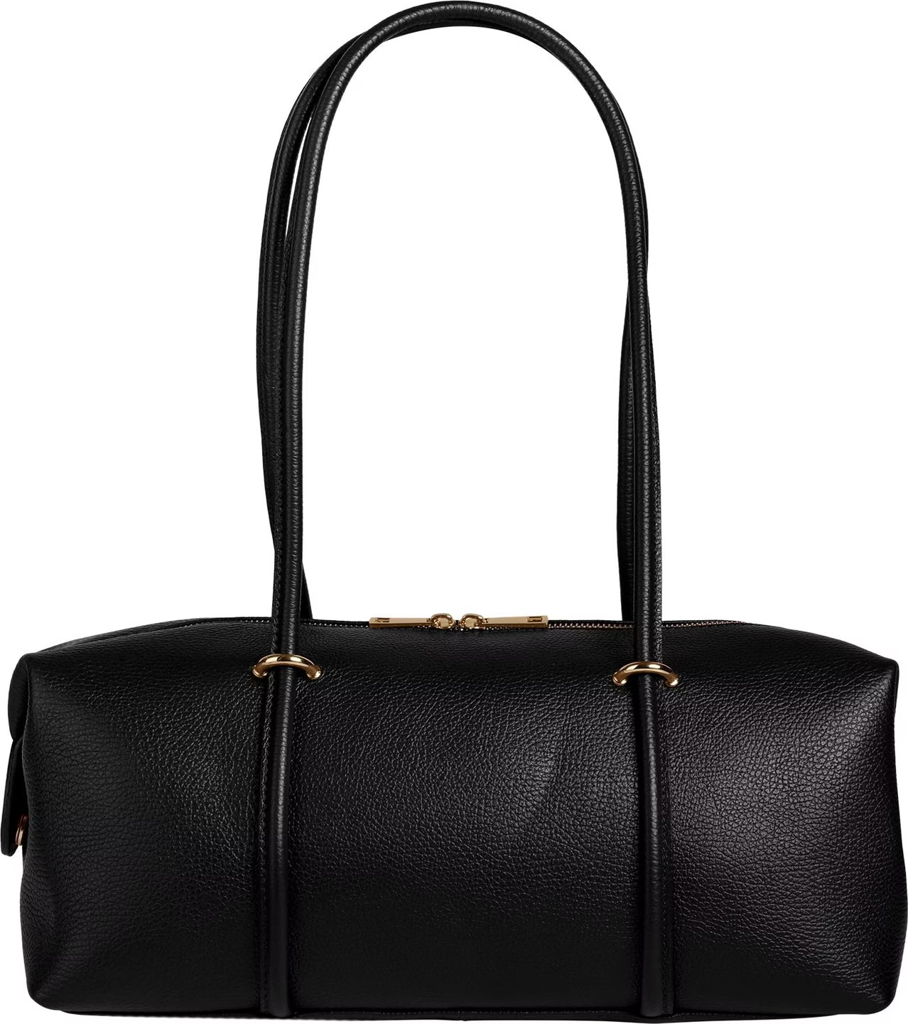 Bolso de hombro cilíndrico en piel Italiana negro Salome