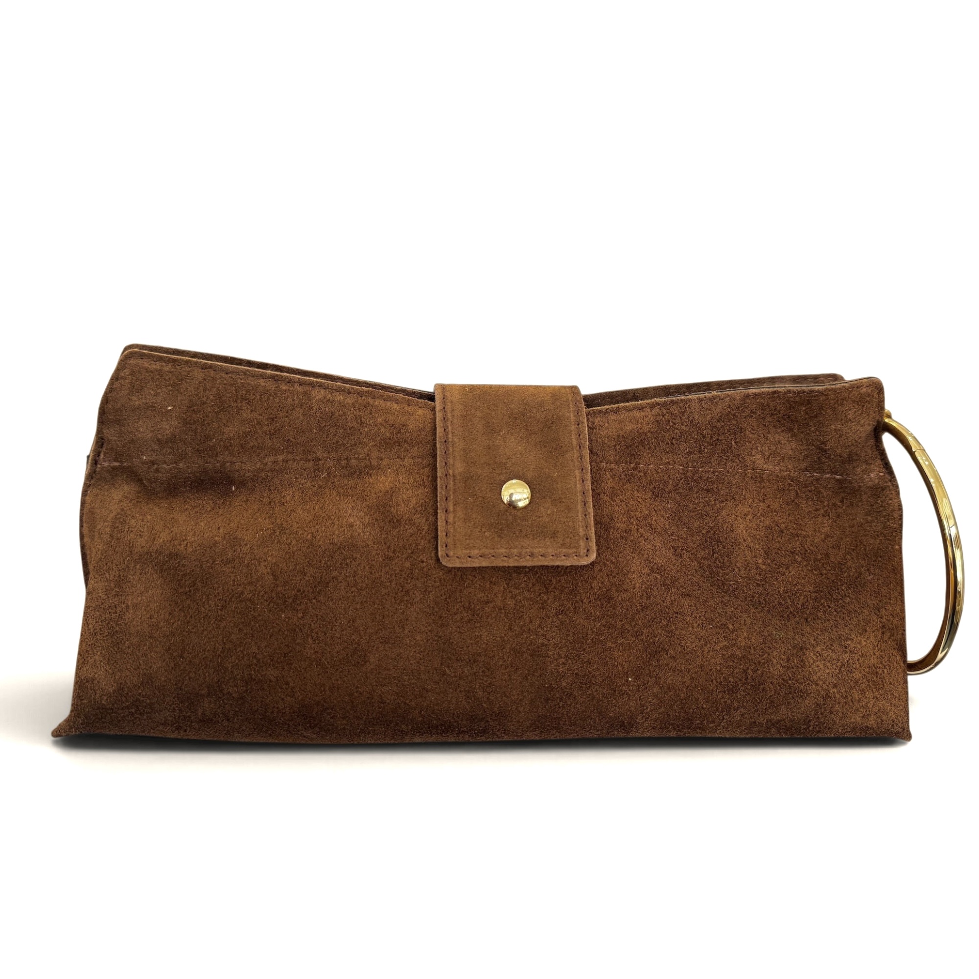 Bolso de ante camel con asa de anilla Ximena