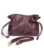 Bolso de mano granate de piel Italiana Katia